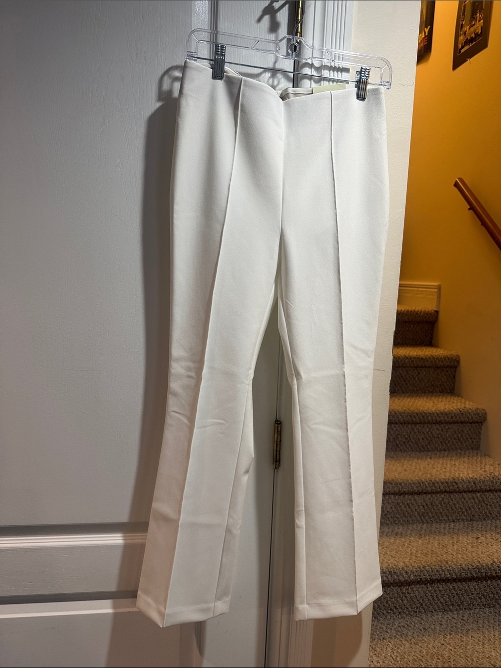 Rachel Zoe Women’s White Pants - Classic Crease smooth elastic waist band (6)